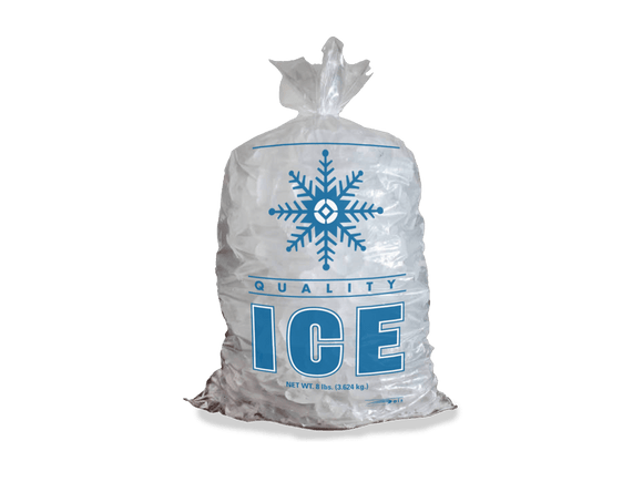 Stock Snowflake 8 lb. Clear Poly Ice Bags (Case of 1000) - Automatic ICE™ Systems - Ice Packaging Products