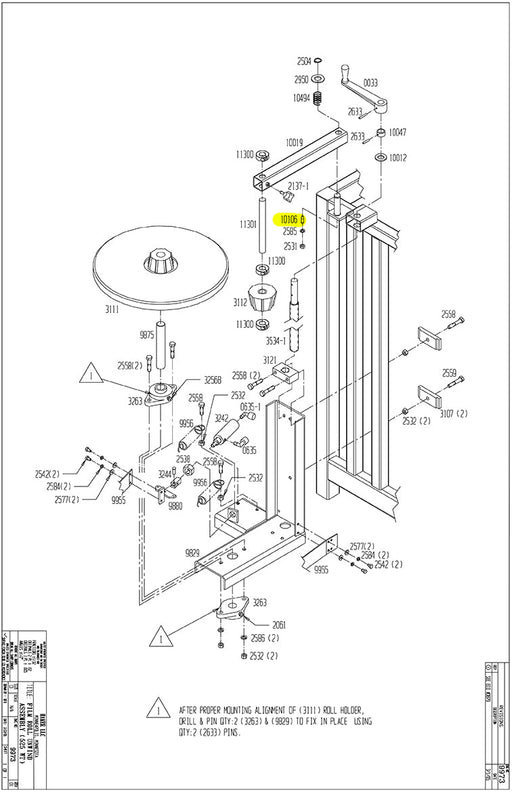 HAM-10106 | Locating Pin - Automatic ICE™ Systems - Hamer-Fischbein