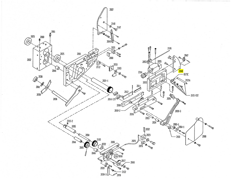 HAM-2048 | Rear Guide Plate Assembly - Automatic ICE™ Systems - Hamer-Fischbein