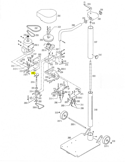 HAM-2087 | Upper V 3" Pulley Assembly - Automatic ICE™ Systems - Hamer-Fischbein