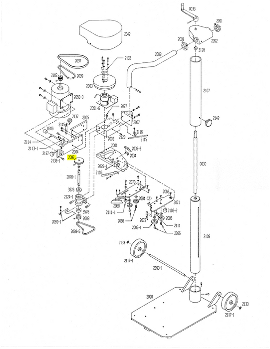 HAM-2087 | Upper V 3" Pulley Assembly - Automatic ICE™ Systems - Hamer-Fischbein