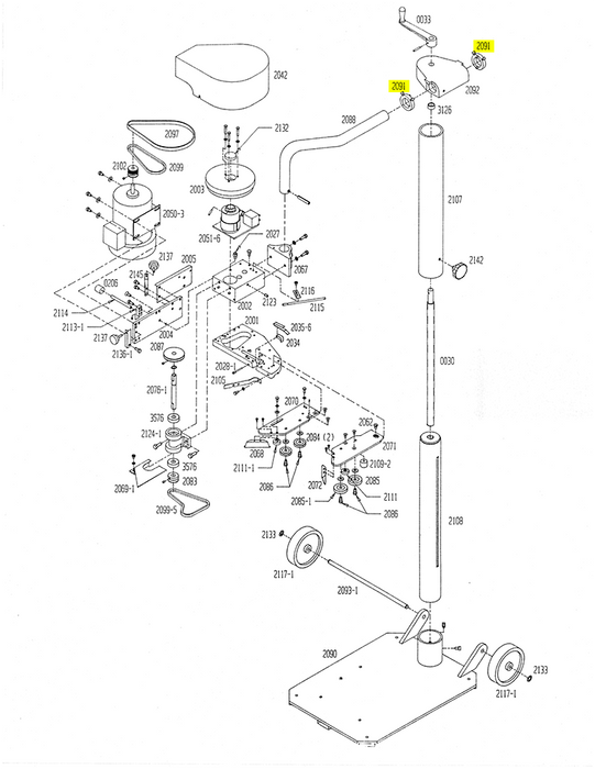 HAM-2091 | Angle Tube Adjustable Stop Assembly - Automatic ICE™ Systems - Hamer-Fischbein