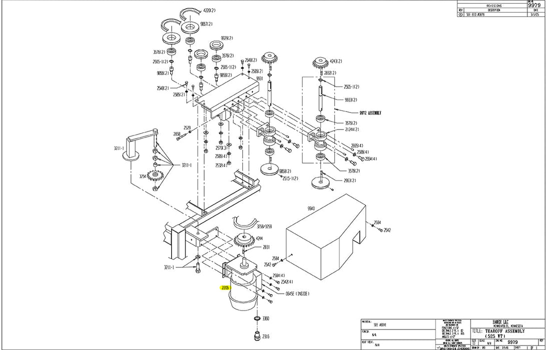 HAM-2206 | Gear Motor (Tear Off) - Automatic ICE™ Systems - Hamer-Fischbein