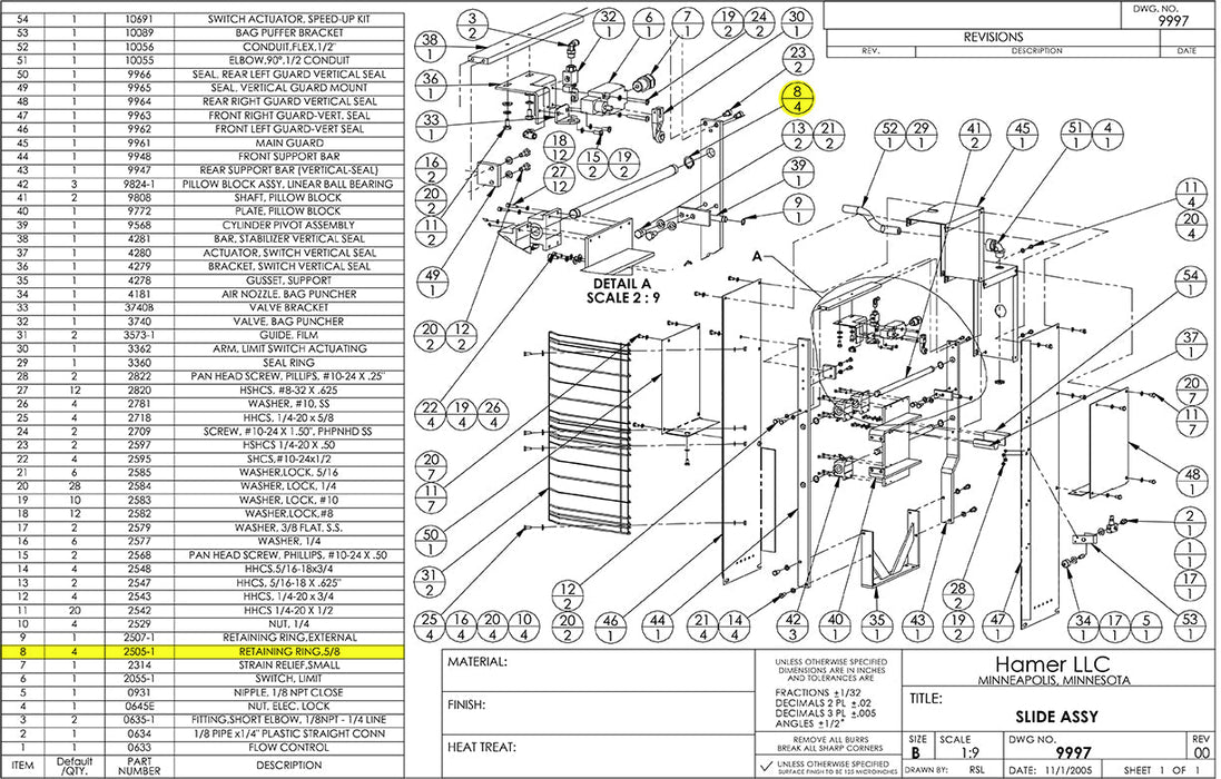 HAM-2505-1 | Retaining 5/8" Ring - Automatic ICE™ Systems - Hamer-Fischbein