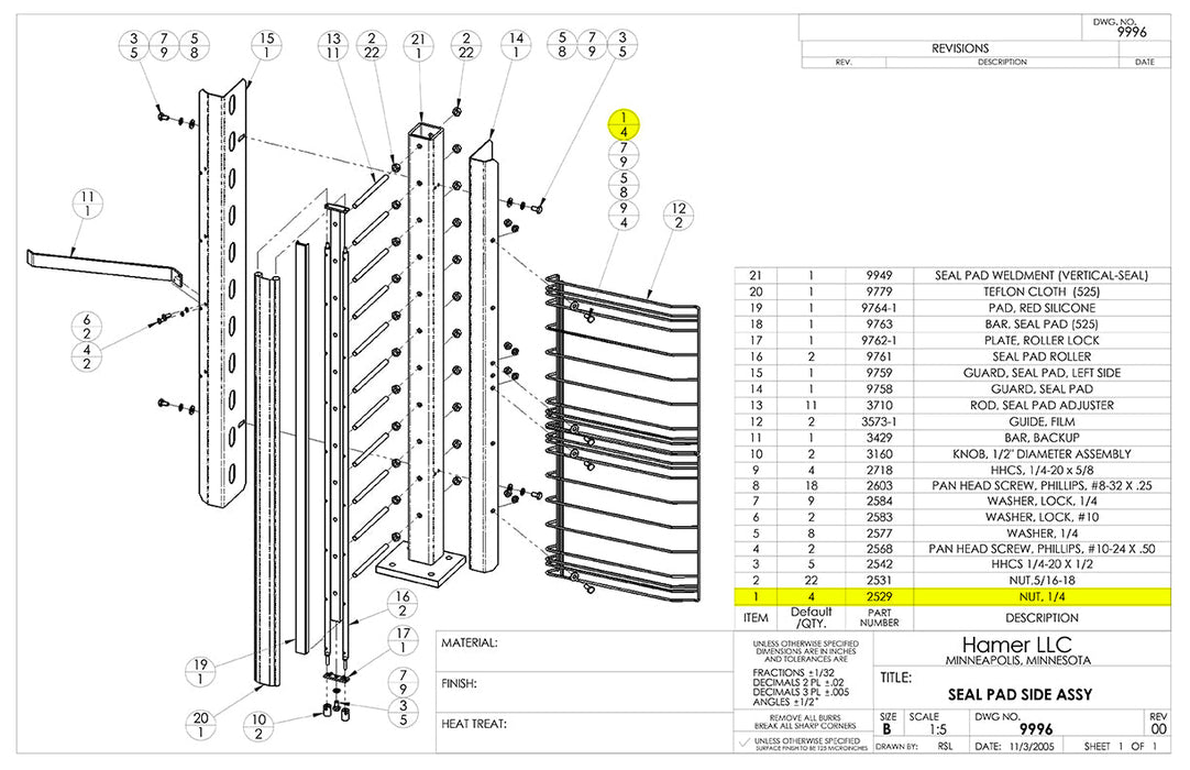 HAM-2529 | Nut - Automatic ICE™ Systems - Hamer-Fischbein