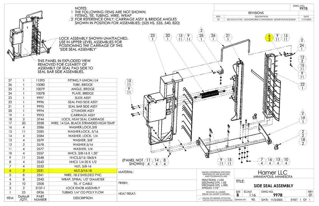 HAM-2531 | Nut - Automatic ICE™ Systems - Hamer-Fischbein