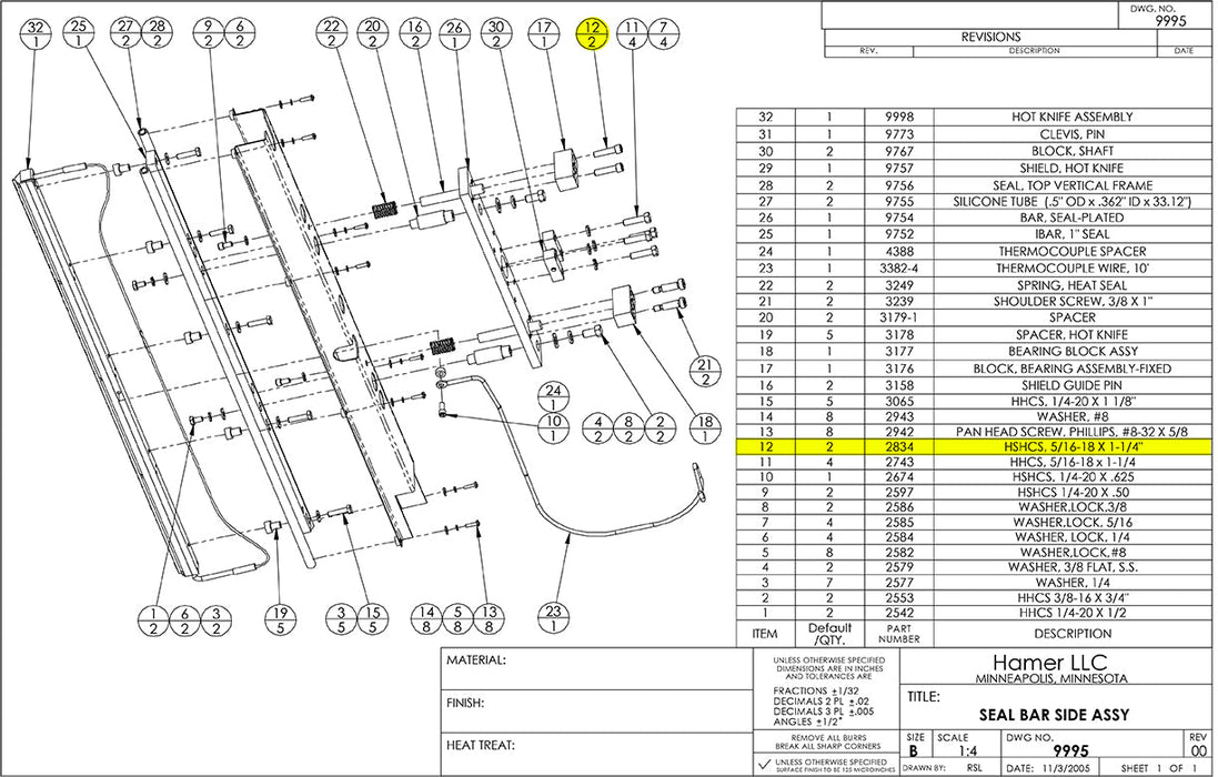 HAM-2834 | Screw - Automatic ICE™ Systems - Hamer-Fischbein