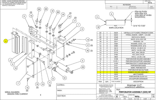 HAM-3134 | Rubber Holder Assembly - Automatic ICE™ Systems - Hamer-Fischbein