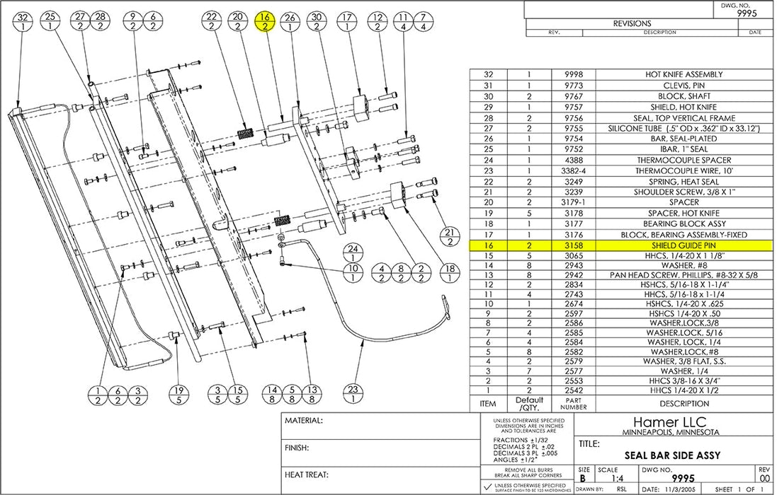 HAM-3158 | Shield Guide Pin - Automatic ICE™ Systems - Hamer-Fischbein