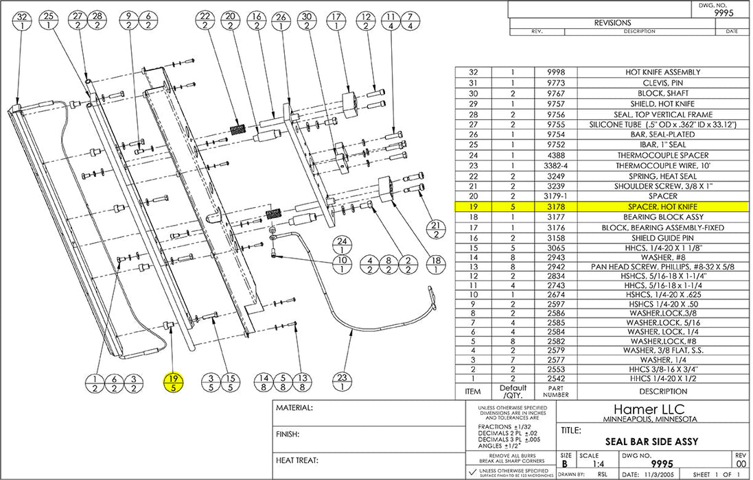 HAM-3178 | Hot Knife Spacer - Automatic ICE™ Systems - Hamer-Fischbein