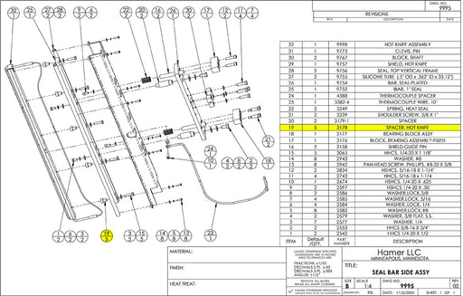 HAM-3178 | Hot Knife Spacer - Automatic ICE™ Systems - Hamer-Fischbein