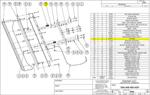 HAM-3179-1 | Spacer - Automatic ICE™ Systems - Hamer-Fischbein