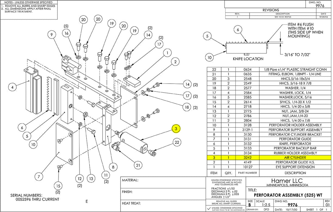 HAM-3242 | Air Cylinder - Automatic ICE™ Systems - Hamer-Fischbein