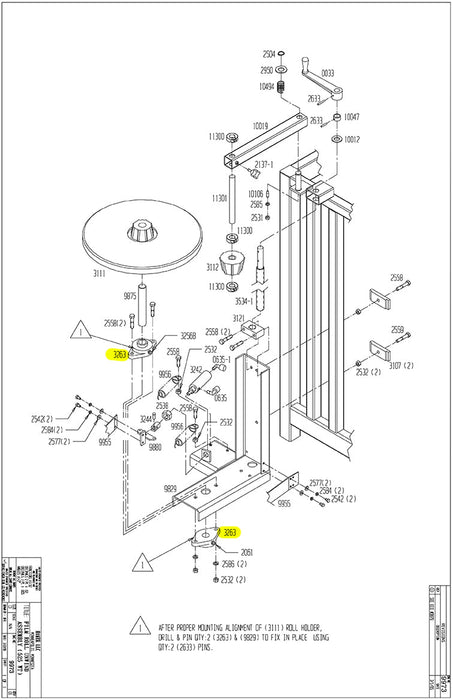 HAM-3263 | Roll Holder Bearing - Automatic ICE™ Systems - Hamer-Fischbein